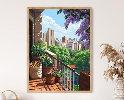 Affiche Marché Urbain de Zimbabwe – Poster Peinture Balcon Harare