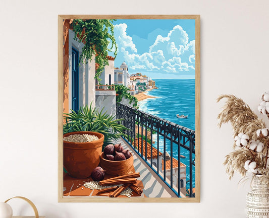 Affiche Casablanca - Poster Peinture Panier de Balcon Marocain