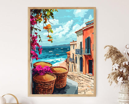 Affiche Marché Côtier du Sénégal – Poster Peinture Balcon de Dakar