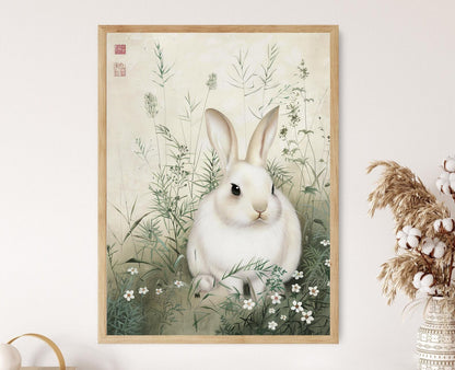 Affiche Wabi Sabi Lapin – Art Japonais pour Déco Intérieure