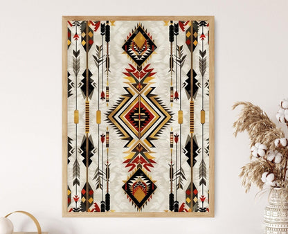 Affiche Motif Amérindien – Poster Art Tribal pour Déco Salon