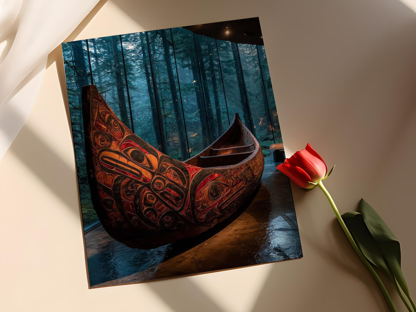 Affiche Sled Haida – Poster Art Autochtone du Nord-Ouest Pacifique