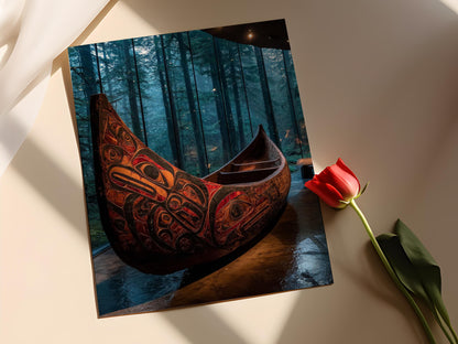 Affiche Sled Haida – Poster Art Autochtone du Nord-Ouest Pacifique