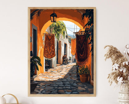 Affiche Santa Rosa – Poster en fils de laine brodés aux tons terre