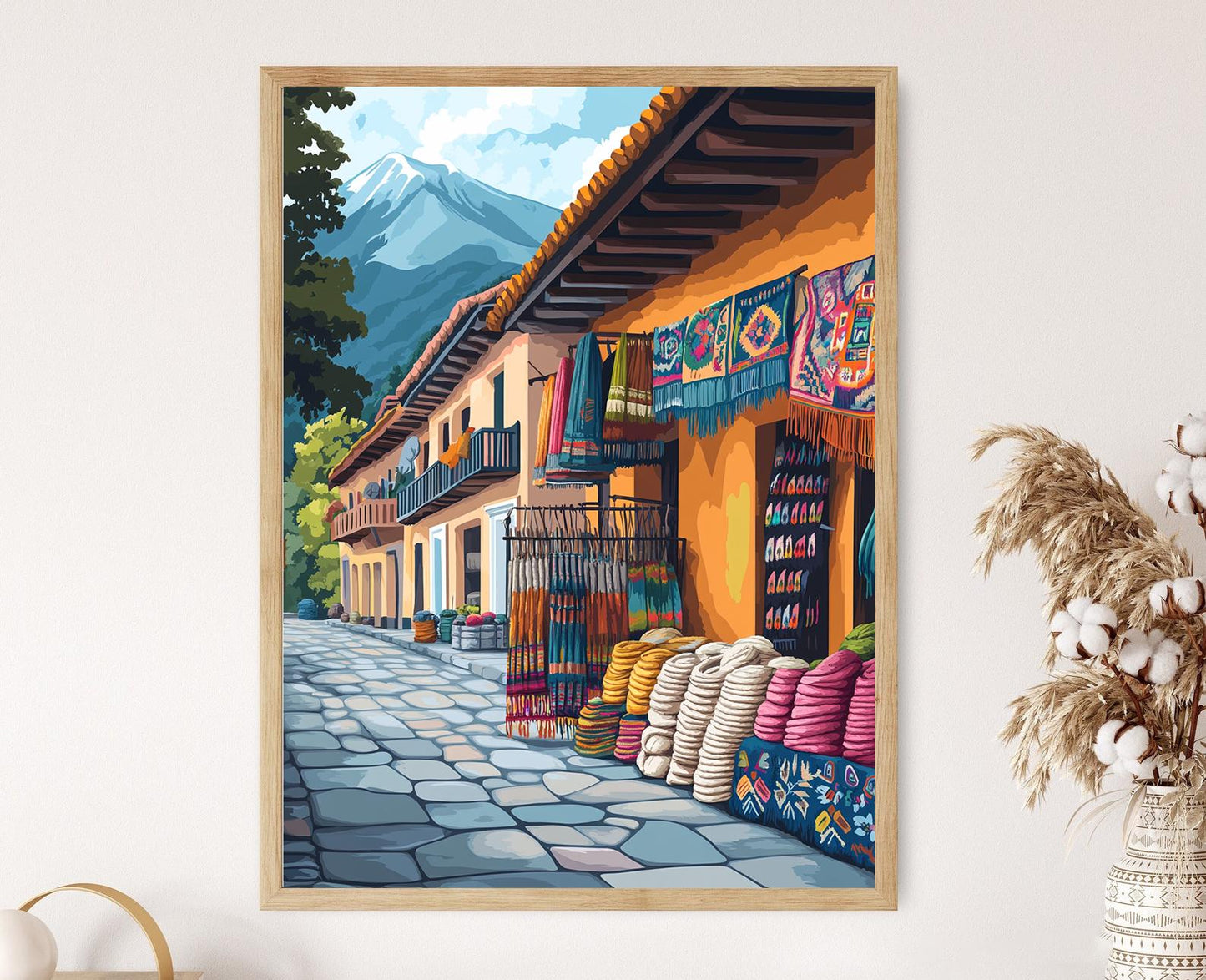 Affiche Otavalo Équateur – Poster d'Art de Laine Indigène en Montagne