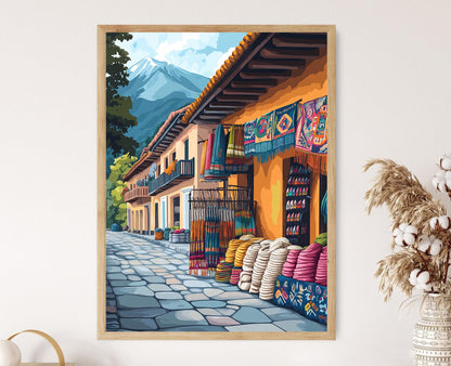 Affiche Otavalo Équateur – Poster d'Art de Laine Indigène en Montagne
