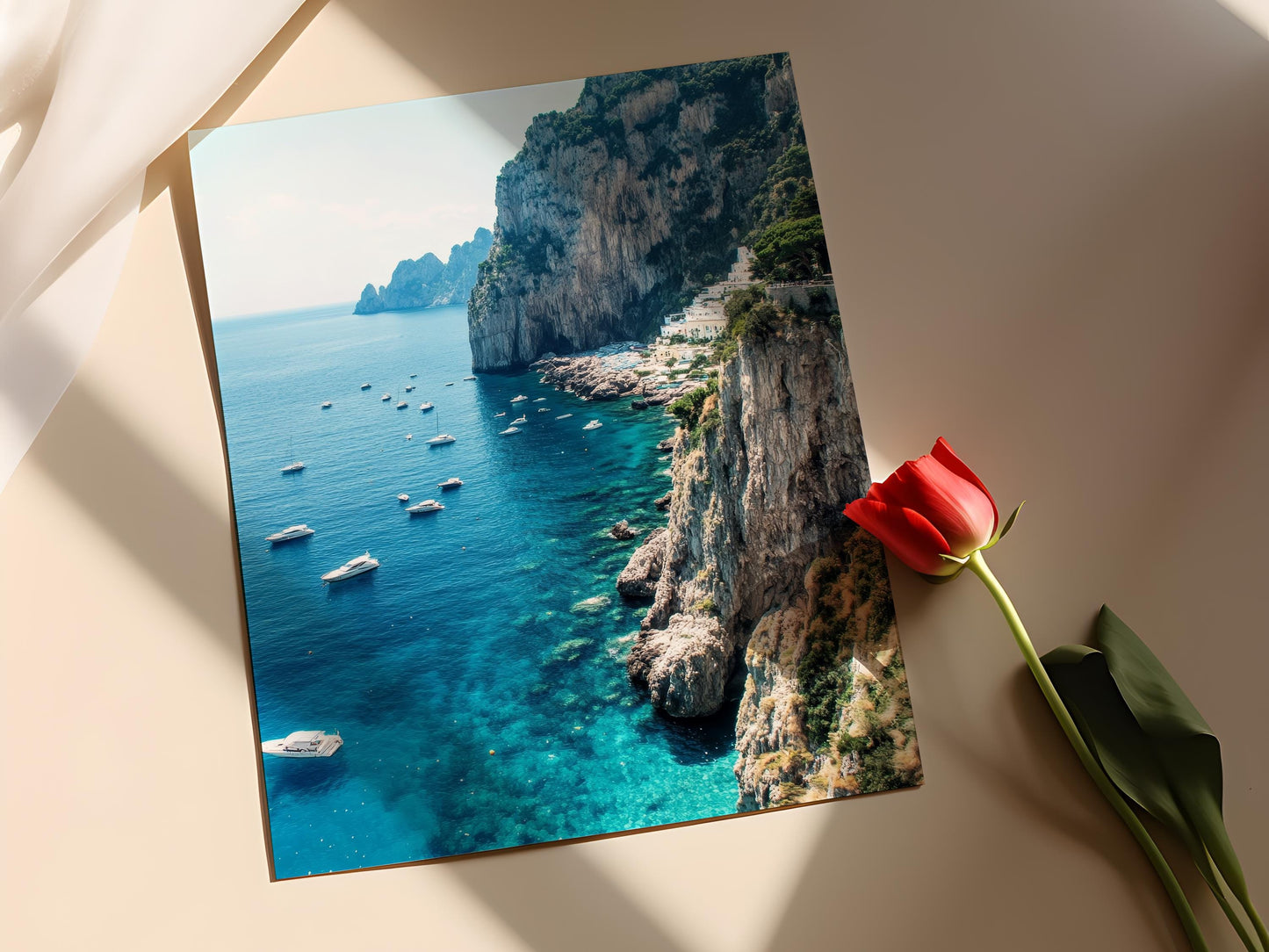 Affiche Capri – Poster de l'Italie, Grotte Bleue et Décor Méditerranéen