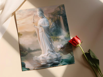 Affiche Guanyin Bodhisattva – Poster Art Zen pour un Intérieur Paisible