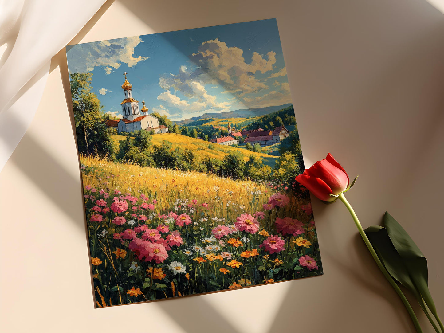 Affiche Paysage de Souzdal – Poster Collines et Coupoles de Russie