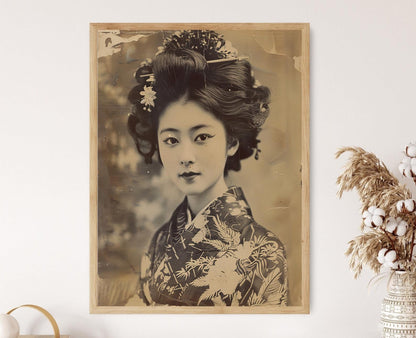 Affiche Geisha Période Meiji – Tirage Photo Japonaise Vintage