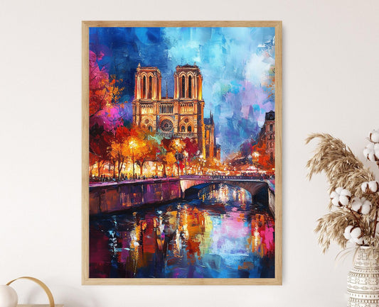 Affiche Cathédrale Notre-Dame – Poster Couteau Palettiste, Paris à l'Aube
