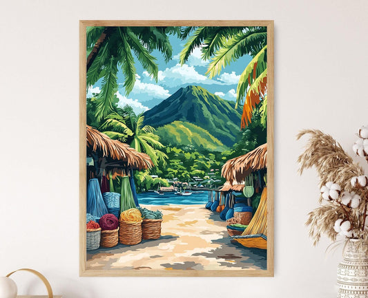 Affiche Peinture Tressée - Poster Art de Plage à Dominica