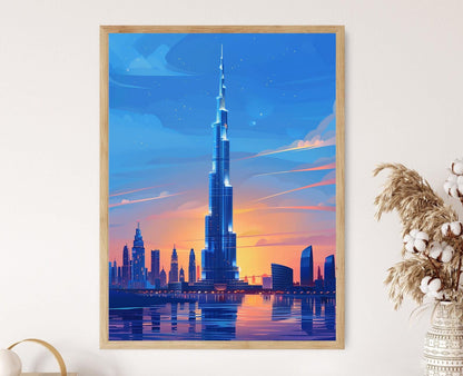 Affiche Burj Khalifa – Art de la skyline de Dubaï, Décor mural luxe