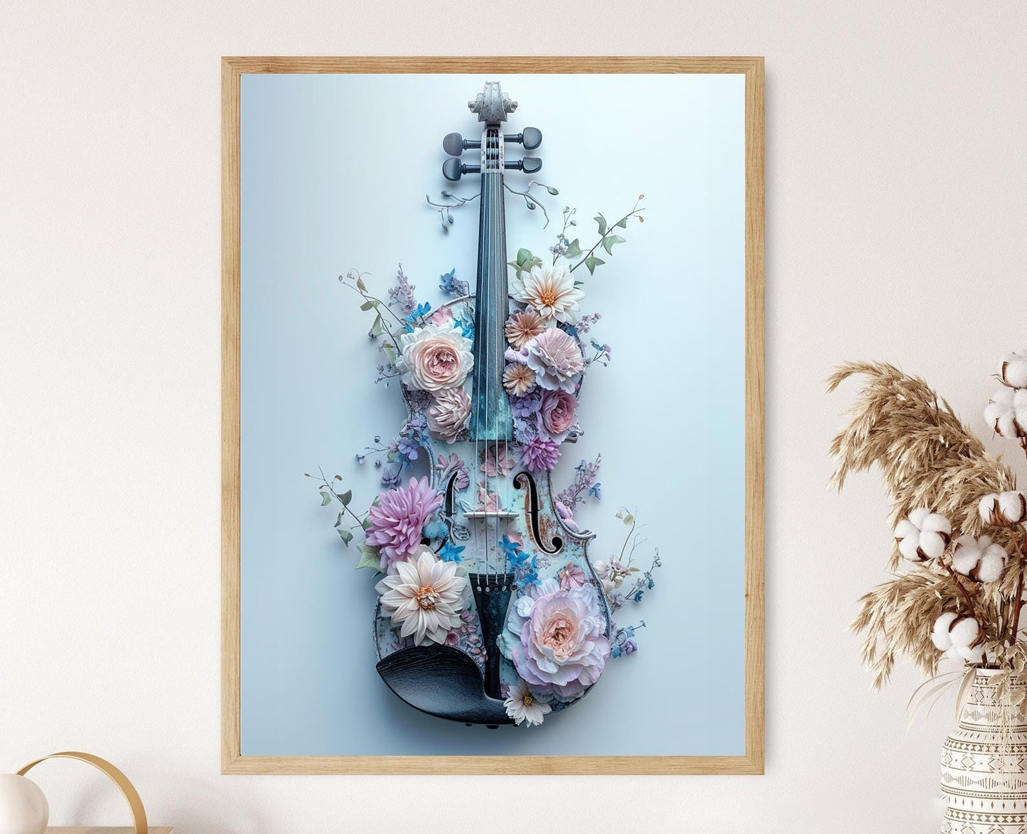 Affiche Violon Floral – Art Élégant de Musique et Nature