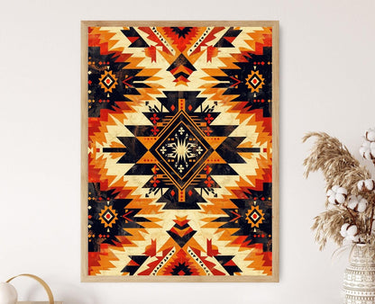 Affiche Motif Tribal – Impression Amérindienne, Art Murale Authentique
