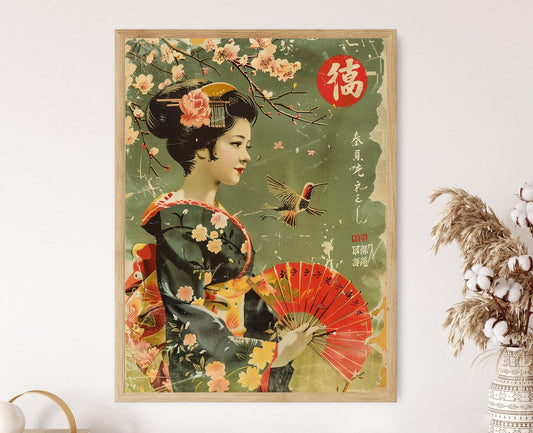 Affiche Art Japonais Vintage – Poster Décor de Bureau Collectible