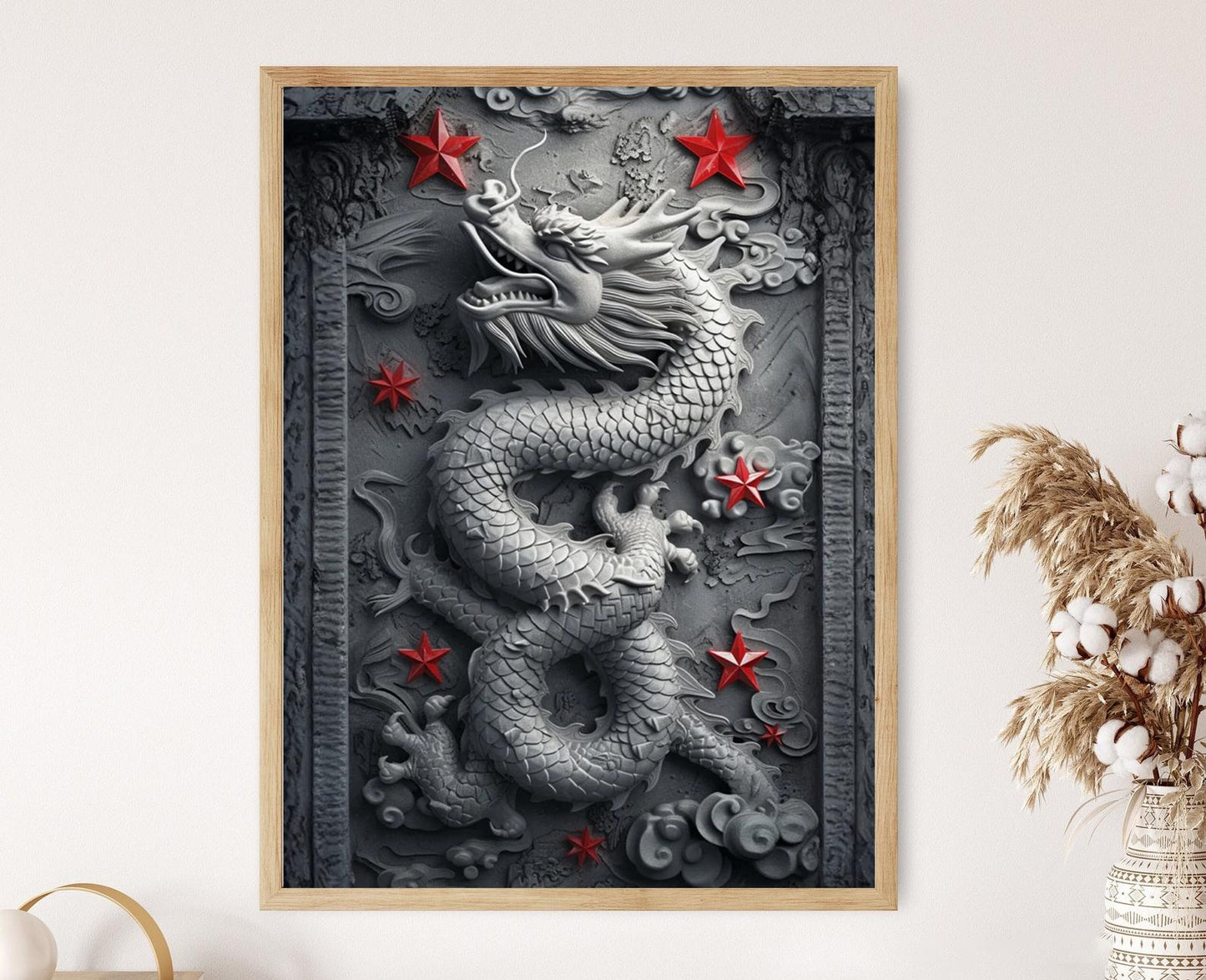 Affiche Dragon Chinois – Impression Art pour Décor de Nouvel An Lunar