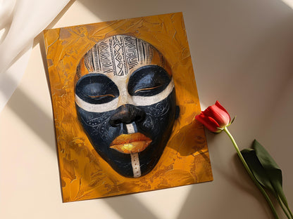 Affiche Masque Africain – Poster Art Tribal Ethnique, Inspiration Madagascar