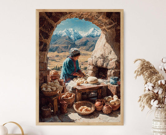 Affiche Empanade Sacrée – Art de Grand-mère Péruvienne à Table