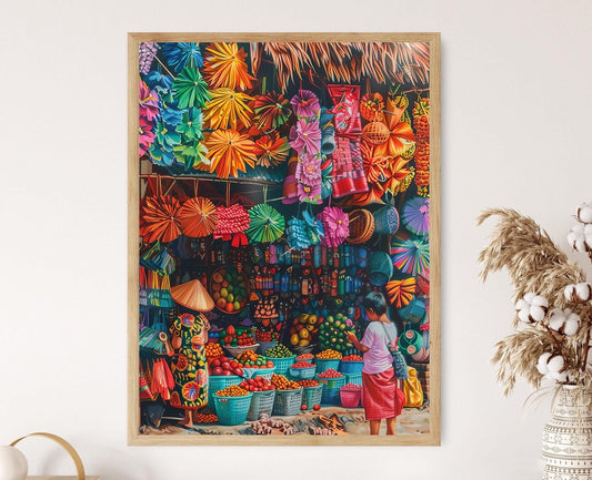 Affiche Village Filippin Charmant – Poster Illustration Artistique pour Décor