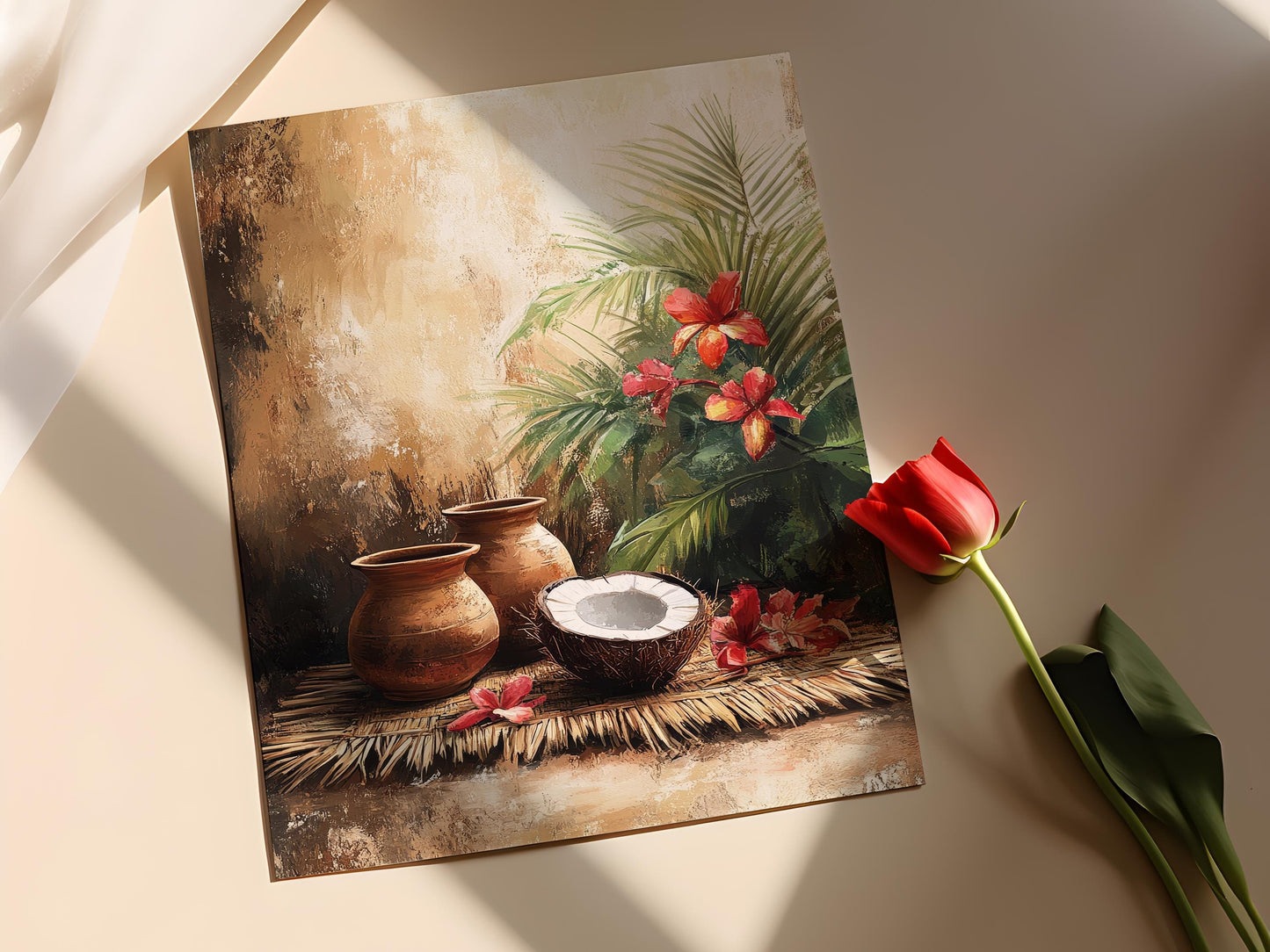 Affiche Outil de Cuisine Sri Lankais – Poster Décor Rustique Traditionnel