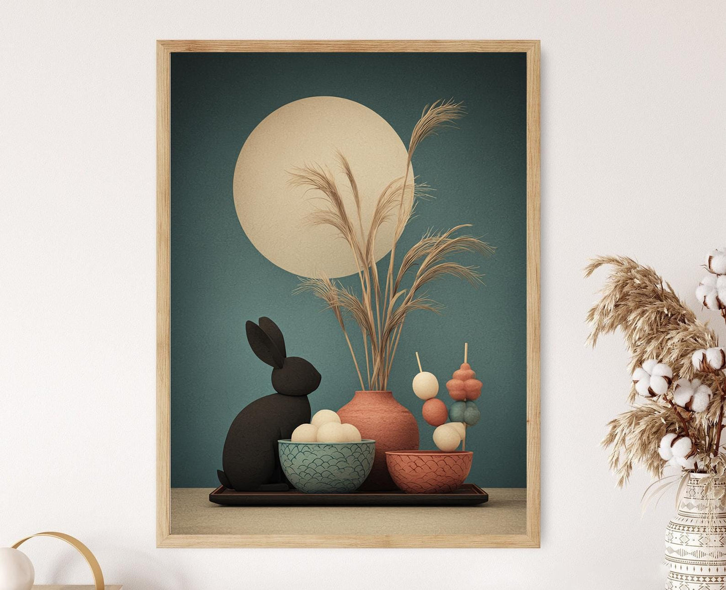 Affiche Tsukimi – Poster Art de la fête de la lune japonaise, illustration Dango automnal