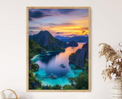 Affiche Palawan – Poster des Falaises de Calcaire et Lagunes Cristallines