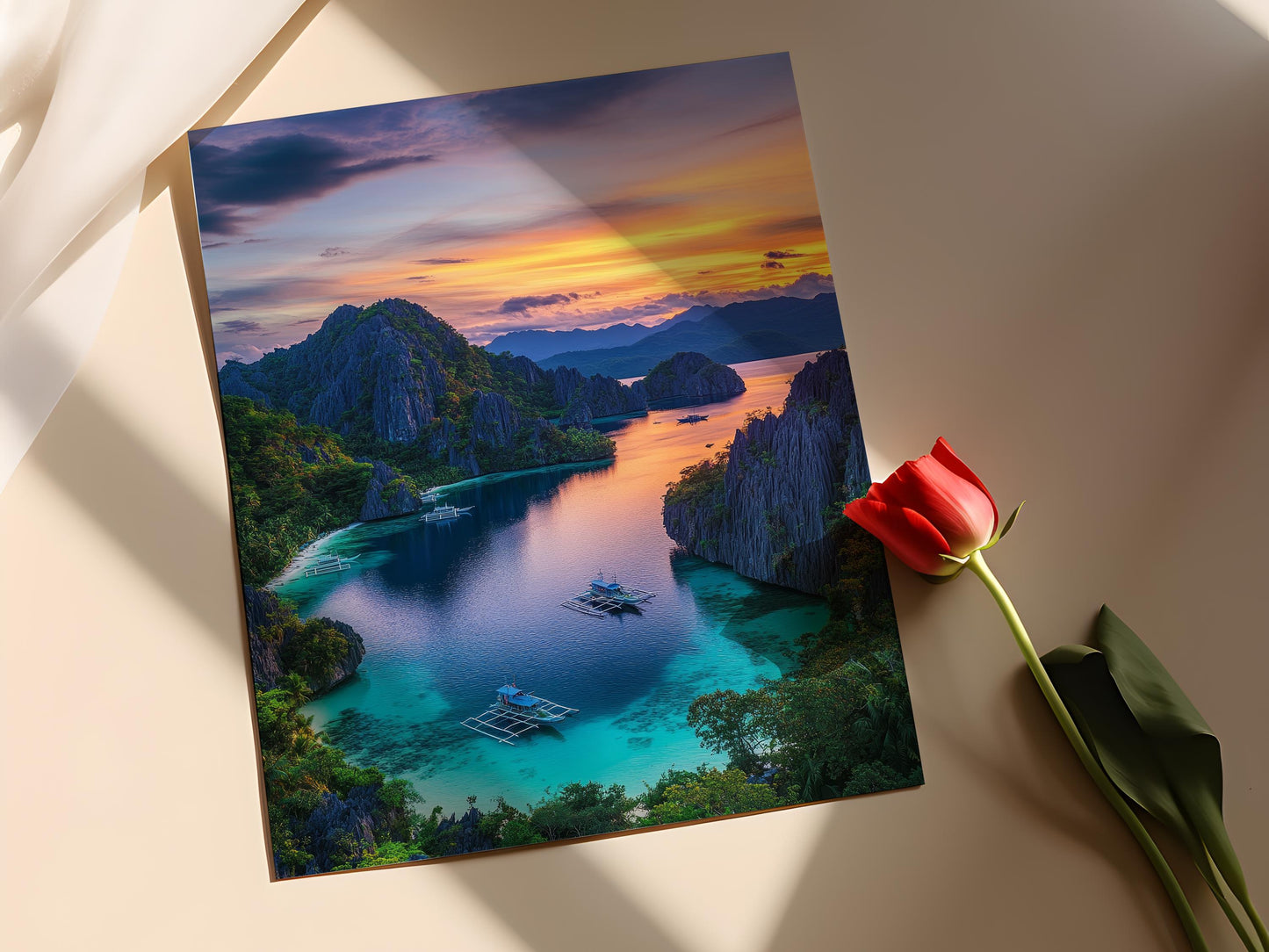 Affiche Palawan – Poster des Falaises de Calcaire et Lagunes Cristallines