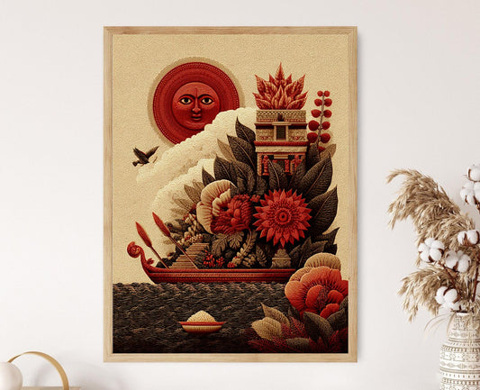 Affiche Onam – Poster Symboles Folkloriques et Art de Kerala