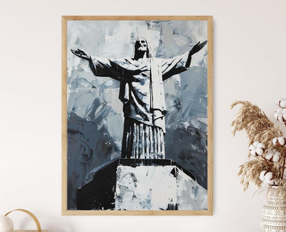 Affiche Christ Rédempteur – Impression Art, Paysage de Rio, Décor Inspirant