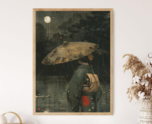 Affiche Japonaise Koson Ohara – Poster Art de Fleurs et Geisha