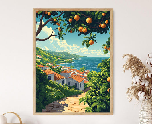 Affiche Verger de Goûts – Poster Art de Ferme Côtière Cubaine