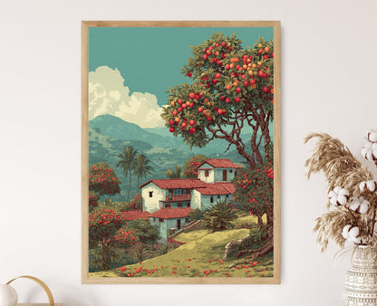 Affiche de Verger de Goyaves de Medellín – Art Imprimé de Fruits Colombiens