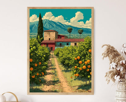 Affiche Verger d'agrumes d'Oaxaca – Art mural des arbres fruitiers mexicains