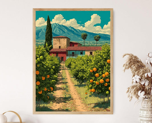 Affiche Verger d'agrumes d'Oaxaca – Art mural des arbres fruitiers mexicains