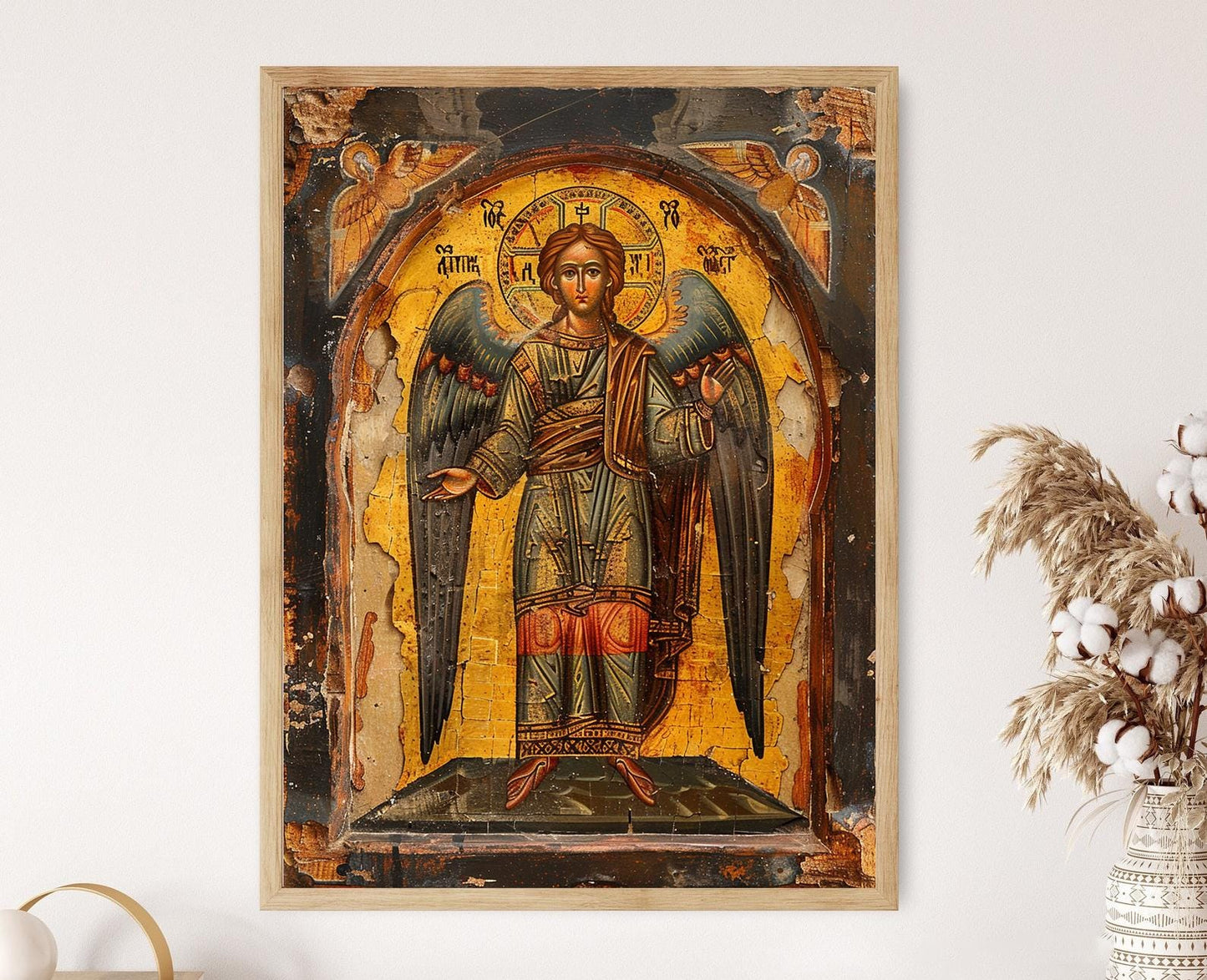 Affiche Icône Byzantine Sacrée – Art Traditionnel, Cadeau Idéal pour les Occasions Religieuses