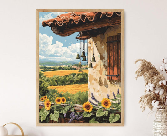 Affiche Provence – Poster Peinture Carillon de Lavande en Plein Air