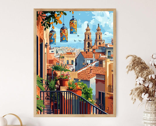 Affiche Barcelone – Poster Art Gaudí en mosaïque et carrelage