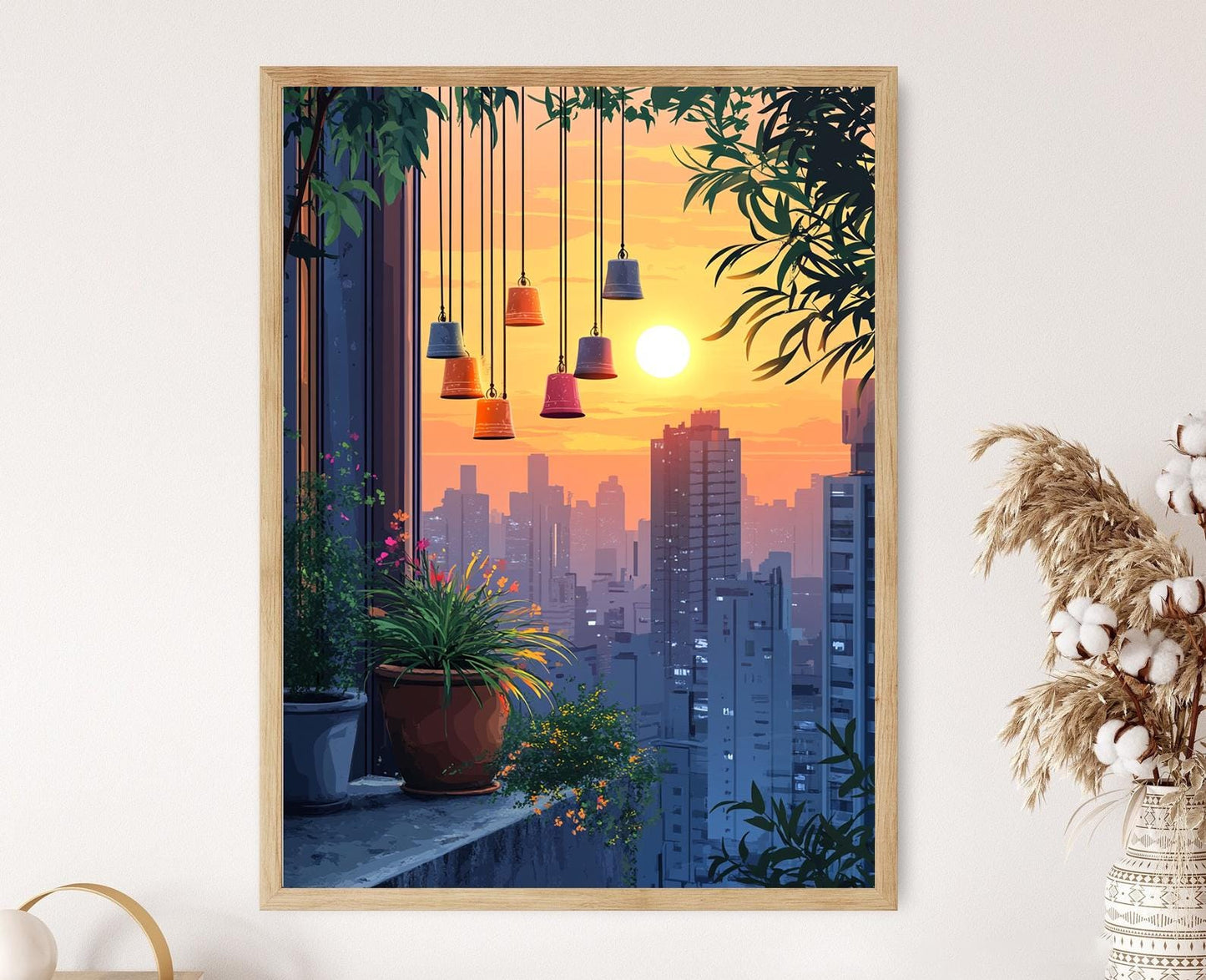 Affiche Sao Paulo – Poster Carillon en céramique, Brise du coucher de soleil
