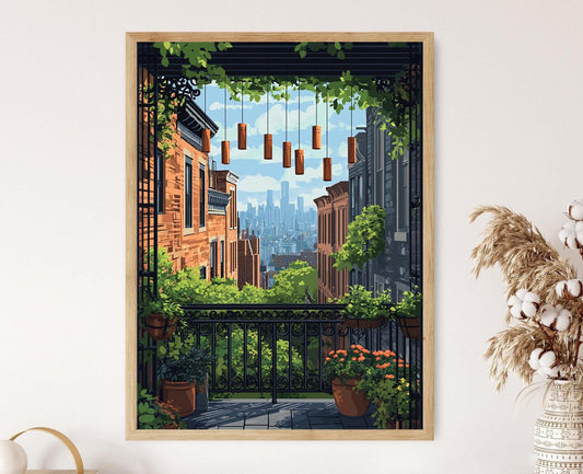 Affiche Jardin de Toit à Brooklyn – Tableau de Carillons en Cuivre