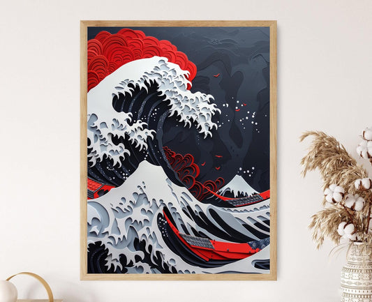 Affiche Vague de Hokusai – Poster Art Nautique Vintage pour Salon