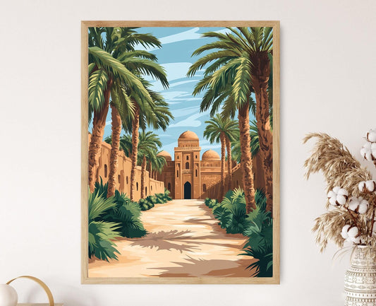 Affiche Al Ahsa – Poster Art de la Ferme Oasis en Arabie Saoudite