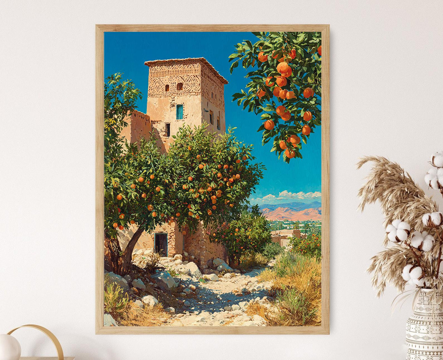 Affiche Verger d'Abricots de Najran – Art Imprimé Tour de Boue Saoudienne