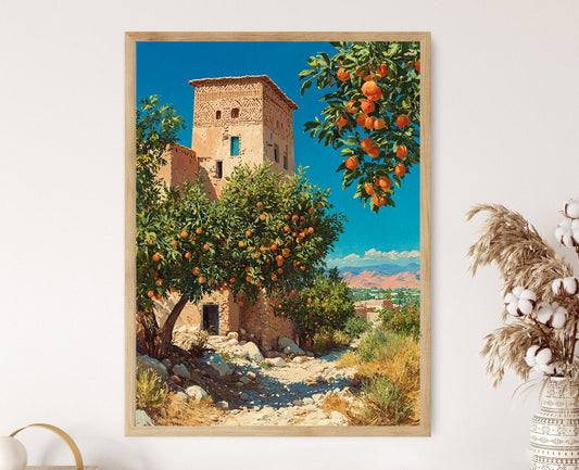 Affiche Verger d'Abricots de Najran – Art Imprimé Tour de Boue Saoudienne