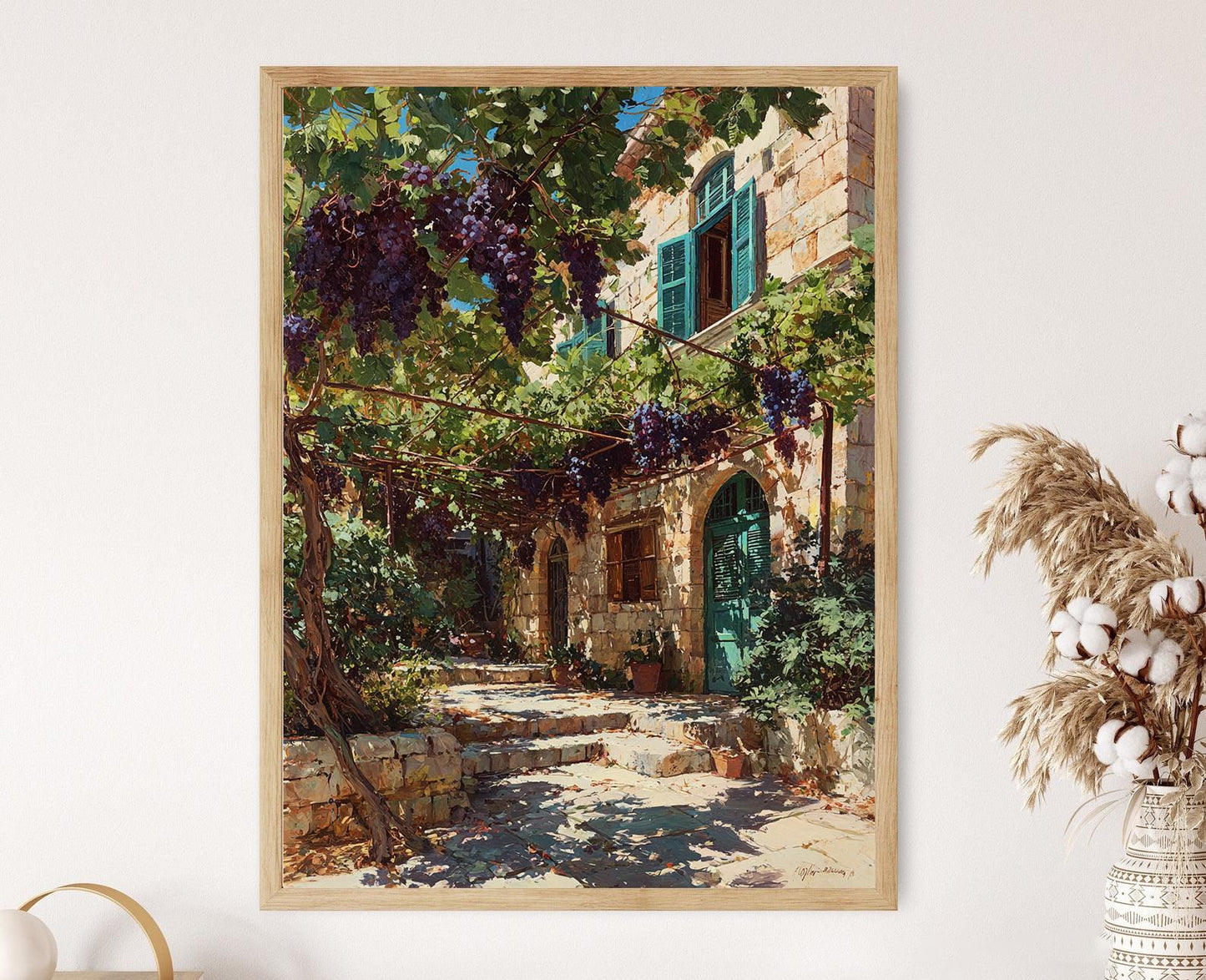 Affiche Vignoble Hebron – Art mural Palestinien en illustration vectorielle
