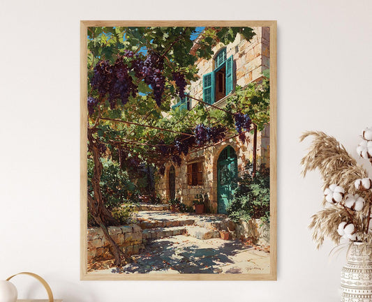 Affiche Vignoble Hebron – Art mural Palestinien en illustration vectorielle