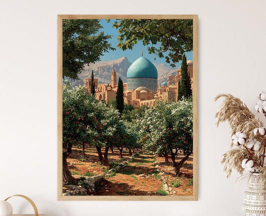 Affiche Verger de Mûriers d'Esfahan – Poster Art Mosaïque Iranienne
