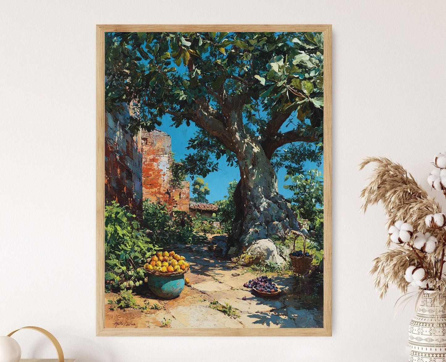 Affiche Verger de Figue d'Alep – Illustration d'une Ferme Syrienne