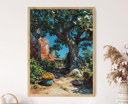 Affiche Verger de Figue d'Alep – Illustration d'une Ferme Syrienne