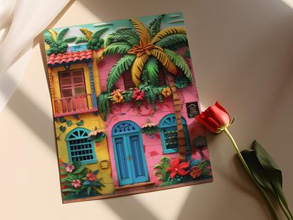 Affiche Couleurs de Porto Rico – Art Tropical pour Décor de Bureau